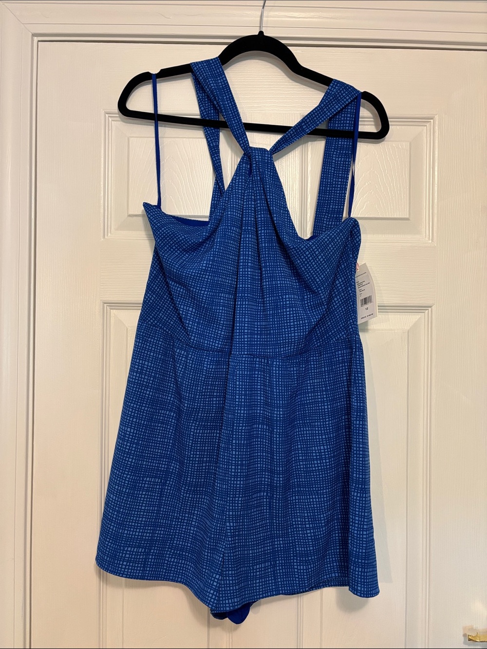 Vineyard Vines Royal Blue Patterned Cross-Back Romper